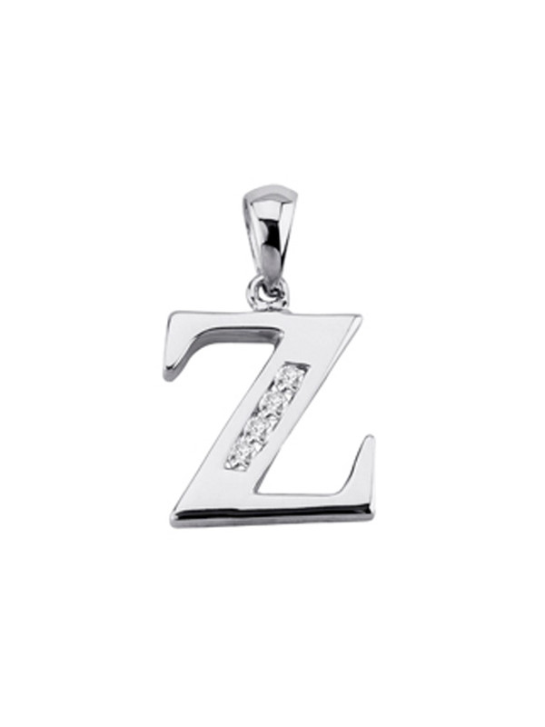 Pendentif initiale Argent et oxydes de zirconium 