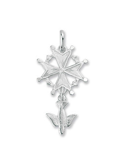 Pendentif croix de huguenotte en Argent