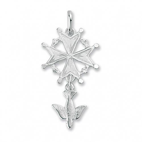 Pendentif croix de huguenotte en Argent