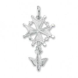 Pendentif croix de huguenotte en Argent