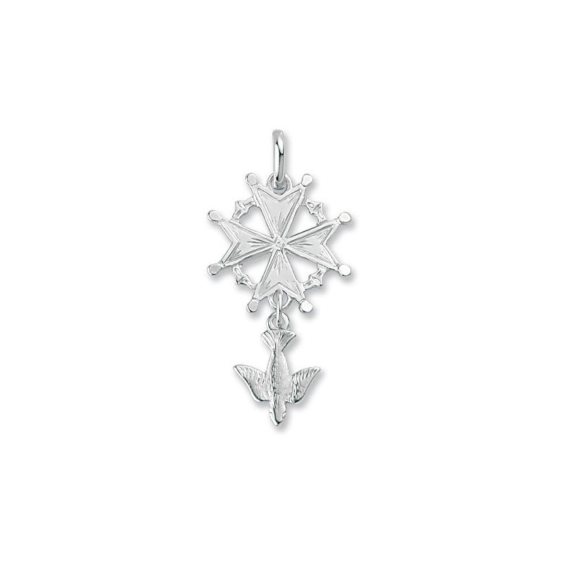 Pendentif croix de huguenotte en Argent