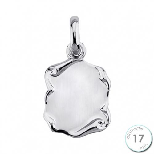 Pendentif plaque parchemin en Argent