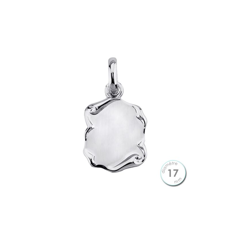 Pendentif plaque parchemin en Argent