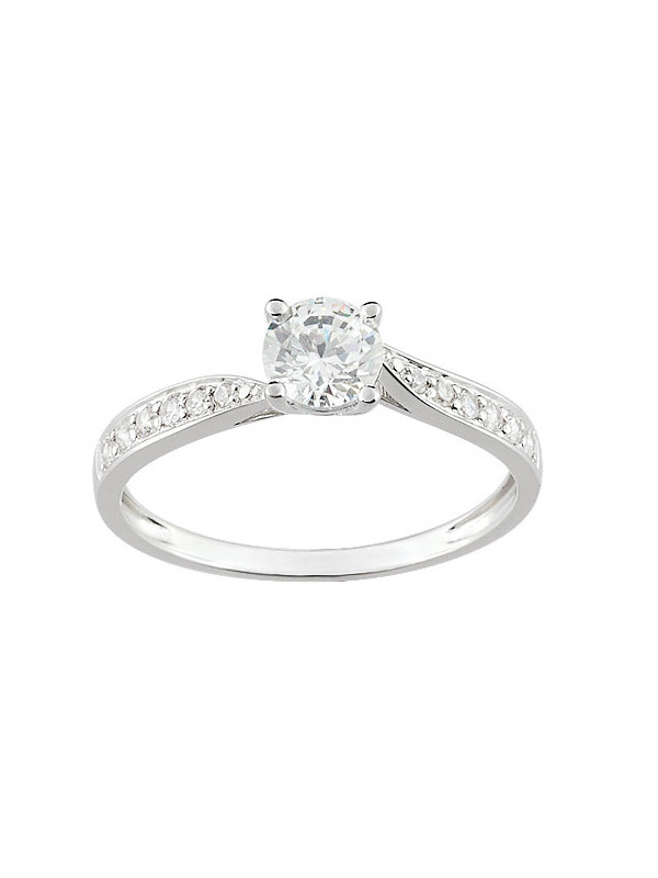 Bague solitaire Or et oxydes de zirconium