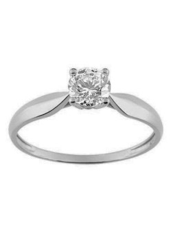 Bague solitaire Or et oxyde de zirconium