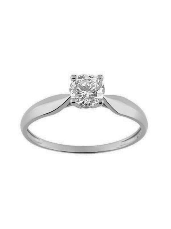 Bague solitaire Or et oxyde de zirconium