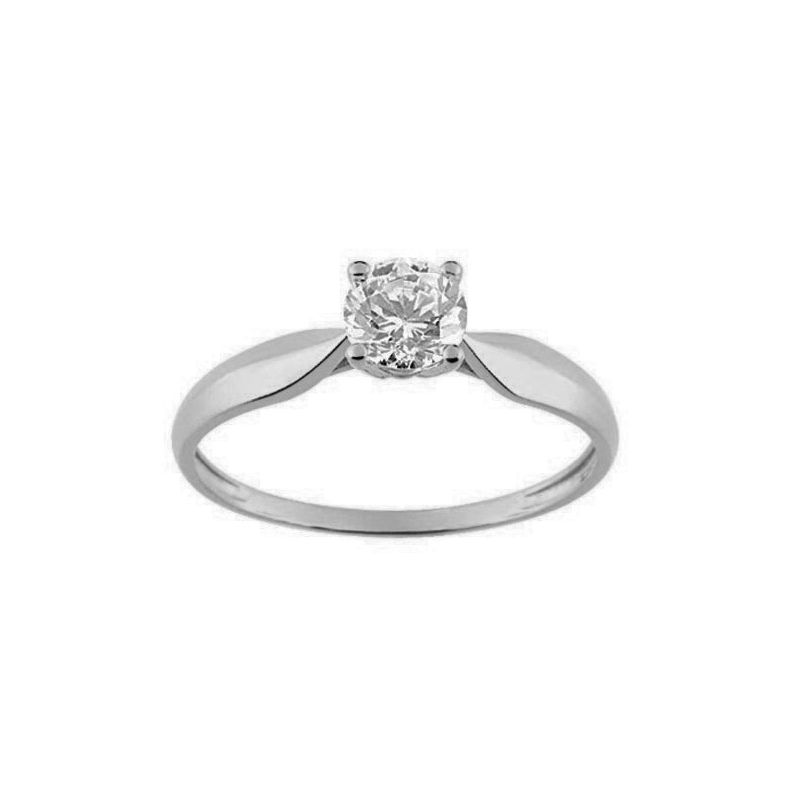 Bague solitaire Or et oxyde de zirconium