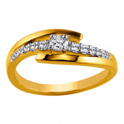 Bague plaqué Or et oxydes de zirconium