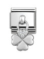 Maillon Nomination classic charms trèfle et oxydes