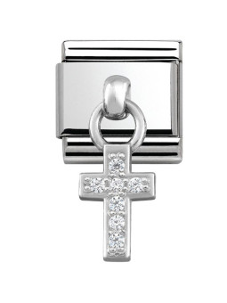 Maillon Nomination classic charms croix et oxydes