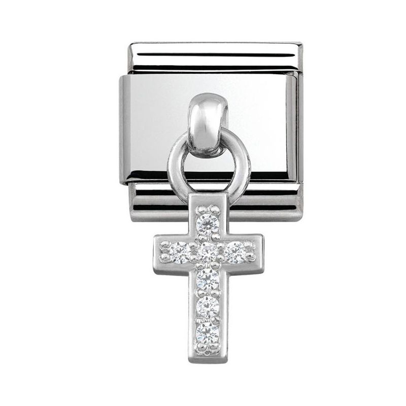 Maillon Nomination classic charms croix et oxydes