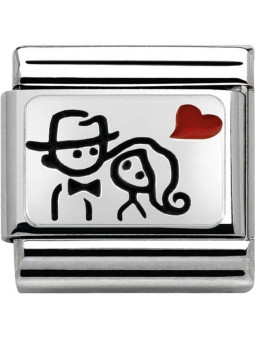 Maillon Nomination classic Argent amoureux