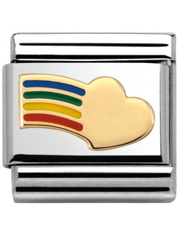 Maillon Nomination classic coeur arc en ciel