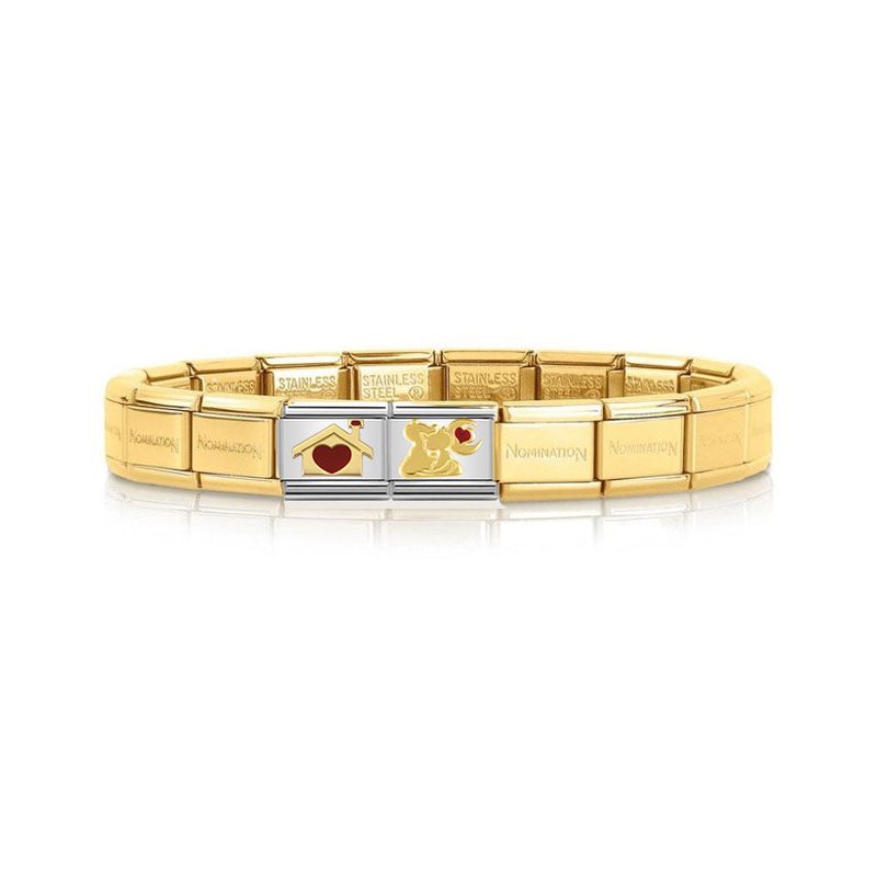 Bracelet Nomination base acier dorée jaune spécial amoureux