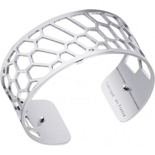 Bracelet manchette Les Georgettes motif nid d'abeille finition Argent medium