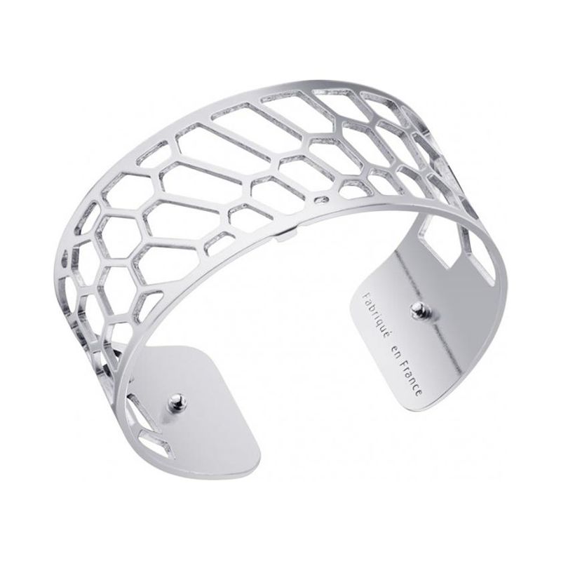 Bracelet manchette Les Georgettes motif nid d'abeille finition Argent medium