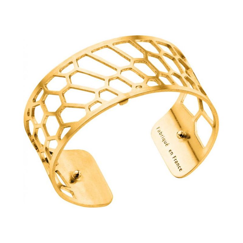 Bracelet manchette Les Georgettes motif nid d'abeille finition Or jaune medium