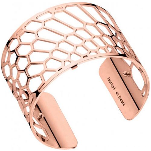 Bracelet manchette Les Georgettes motif nid d'abeille finition Or rose large