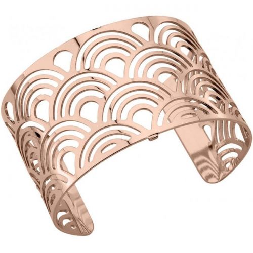 Bracelet manchette Les Georgettes motif poissons finition Or rose large