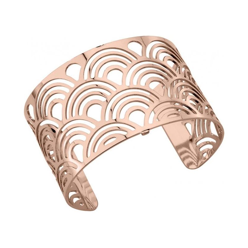 Bracelet manchette Les Georgettes motif poissons finition Or rose large