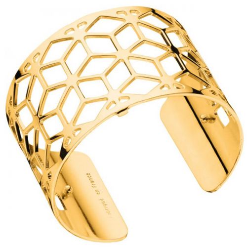 Bracelet manchette Les Georgettes motif resille finition Or jaune large