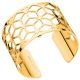 Bracelet manchette Les Georgettes motif resille plaqué Or jaune large