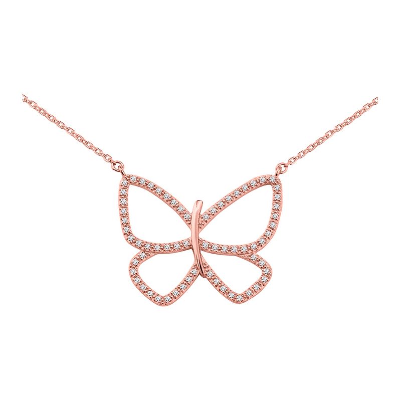 Collier plaqué Or rose et oxyde de zirconium