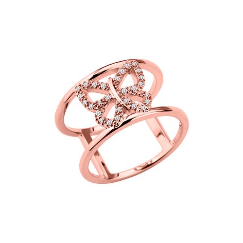 Bague plaqué Or rose et oxyde de zirconium
