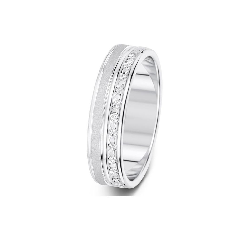 Bague alliance Diamants Couronne or blanc - Bague mariage - Bijouxbaume