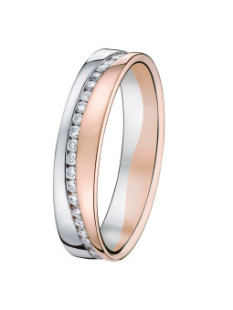 Alliance de mariage 2 Ors et Diamant