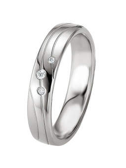 Alliance de mariage Argent et Diamant