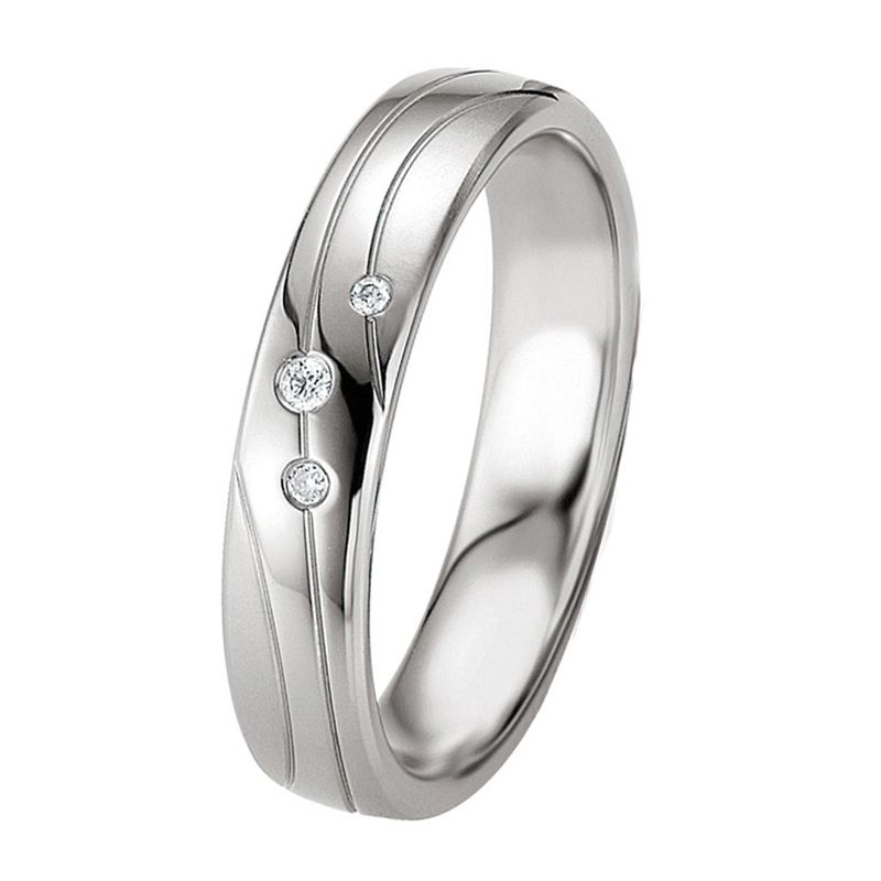 Alliance de mariage Argent et Diamant