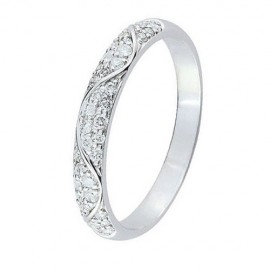 Alliance de mariage Or blanc et Diamant