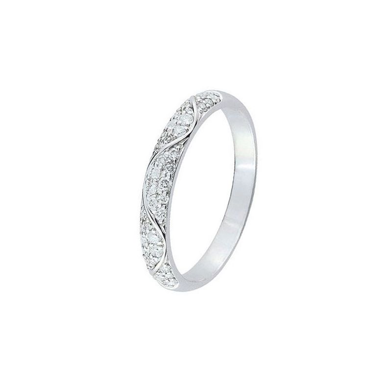 Alliance de mariage Or blanc et Diamant