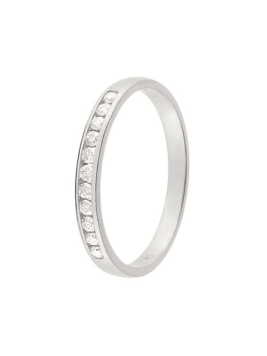 Alliance de mariage Or blanc et Diamant