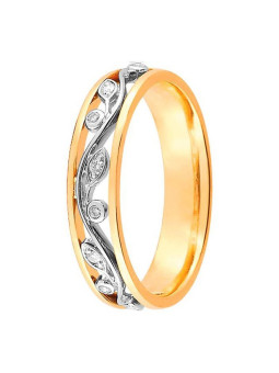 Alliance de mariage 2 Ors et Diamant