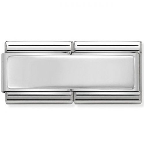 Maillon Nomination classic double Plaque lisse Argent
