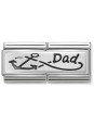 Maillon Nomination classic double Plaque lisse Argent Dad