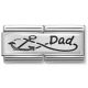 Maillon Nomination classic double Plaque lisse Argent Dad