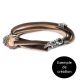 Bracelet cuir Trollbeads marron/gris clair