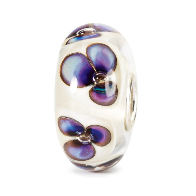 Perle en verre violettes ivoire Trollbeads