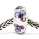 Perle en verre violettes ivoire Trollbeads