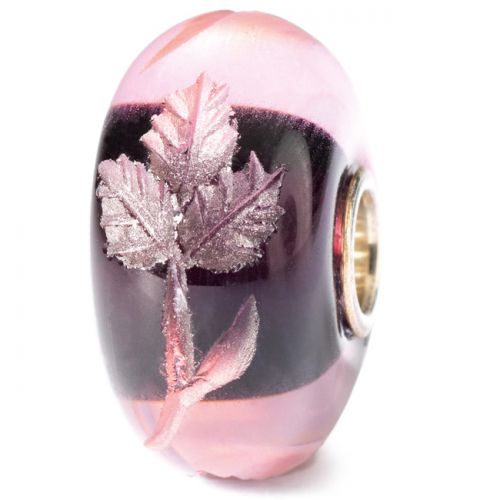 Perle en verre fuchsia gravé Trollbeads
