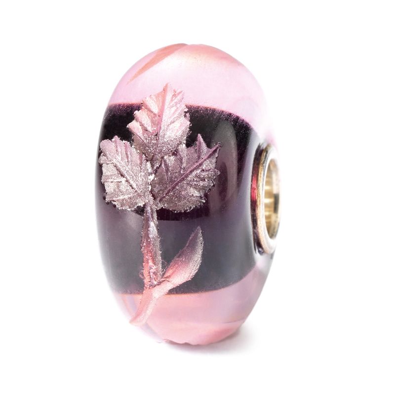 Perle en verre fuchsia gravé Trollbeads