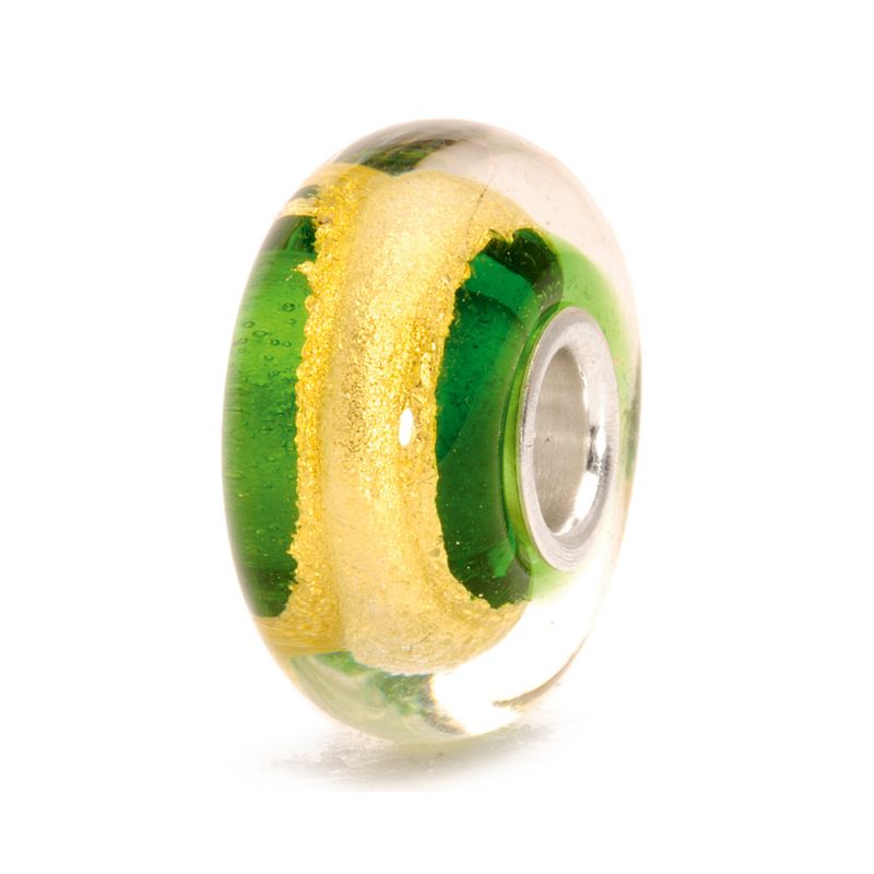 Perle en verre chakra coeur Trollbeads