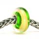 Perle en verre chakra coeur Trollbeads