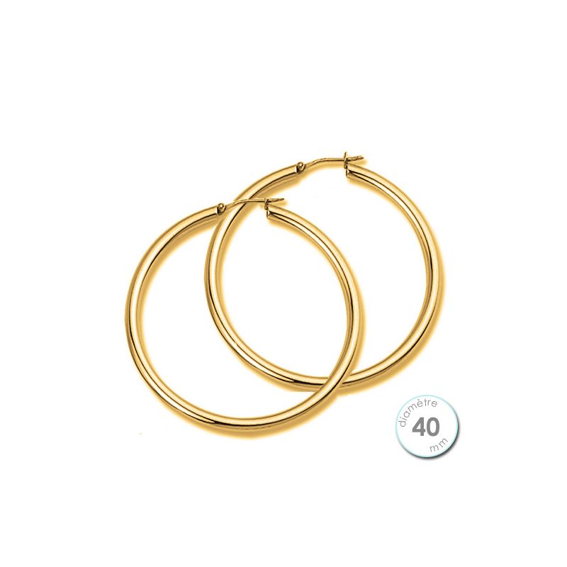 boucle d oreille creole plaque or