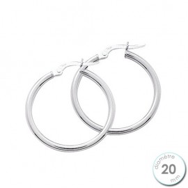 Boucles d'oreilles créoles Or blanc 750 diamètre 20 mm