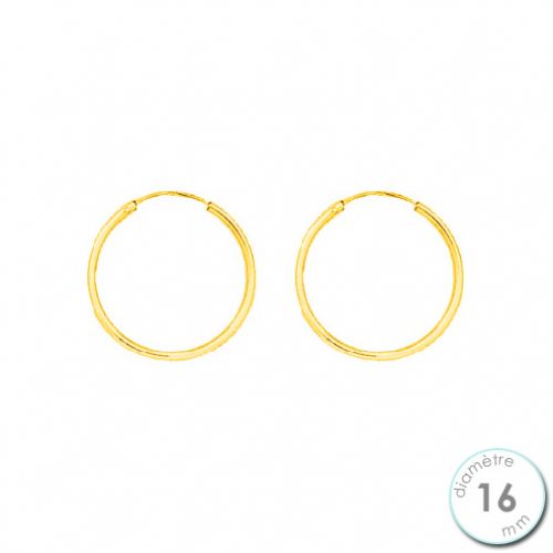 Boucles d'oreilles créoles Or jaune 750 diamètre 16 mm