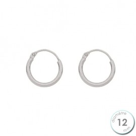 Boucles d'oreilles créoles Or blanc 750 diamètre 12 mm